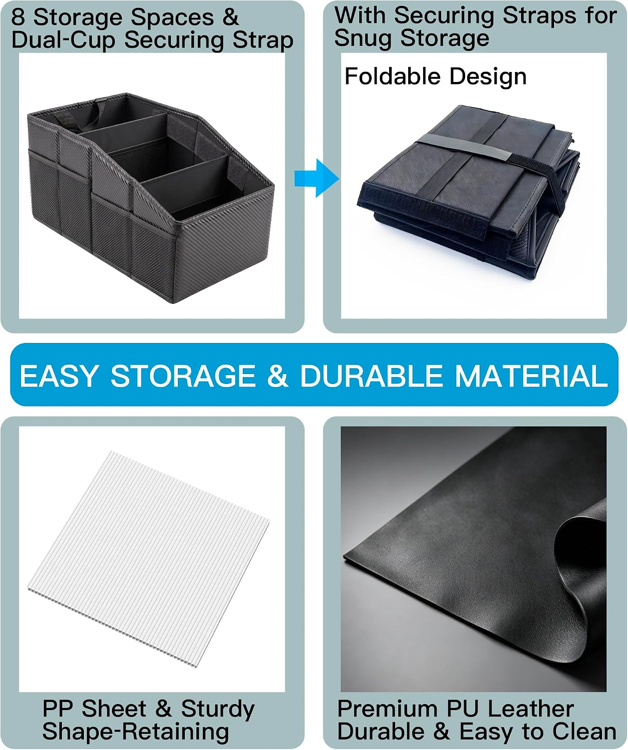 Car Storage Organizer, Reinforced Dividable Car Backseat Organizers