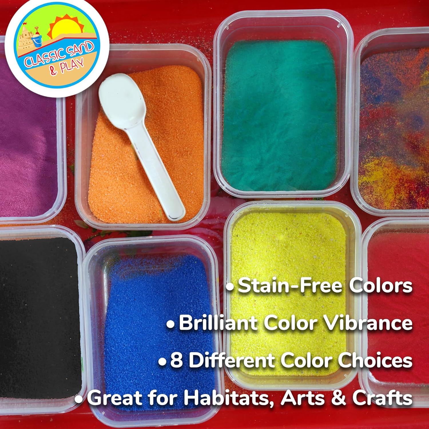 Classic Sand and Play Purple Colored Play Sand, 20 lb. Bag, Natural and Non-Toxic, Fun Wet and Dry Indoor and Outdoor, Sandbox, Therapy, and Table Use, Building, Stimulate Sensory Needs