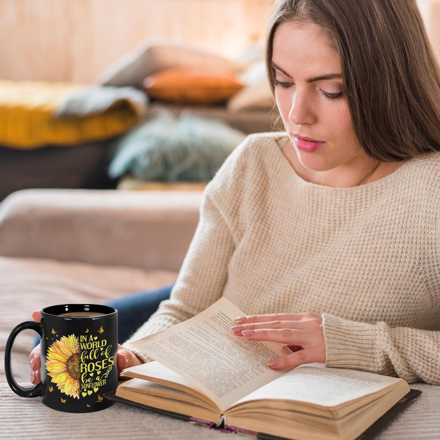 Sunflower Gifts for Women, Sunflower Mug for Her 11oz, Sunflowers Mothers Day Gifts, Sunflowers Birthday Gift for Friends - Image 5