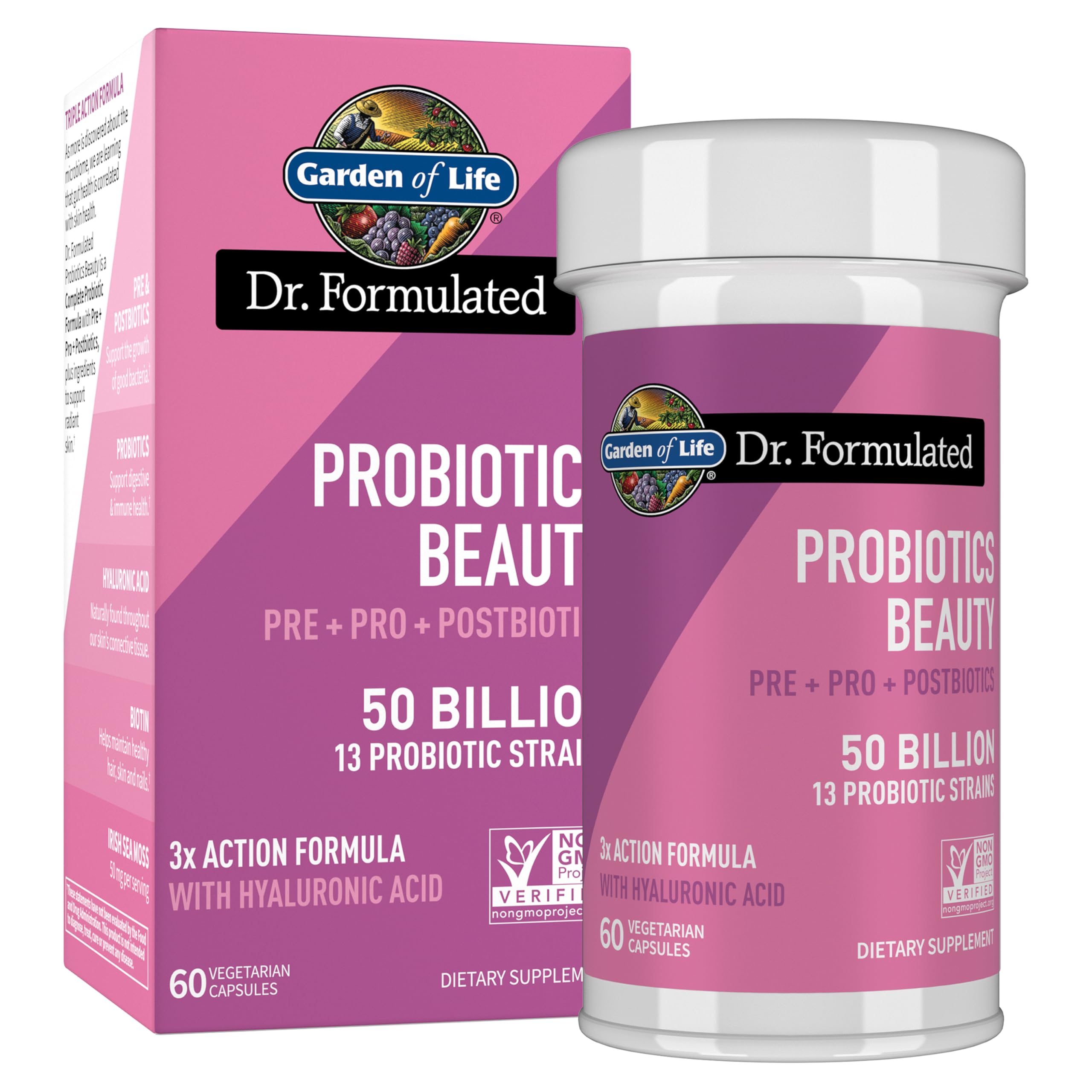 Garden of Life Dr. Formulated Beauty Probiotics with Biotin, 50B CFU, 60ct