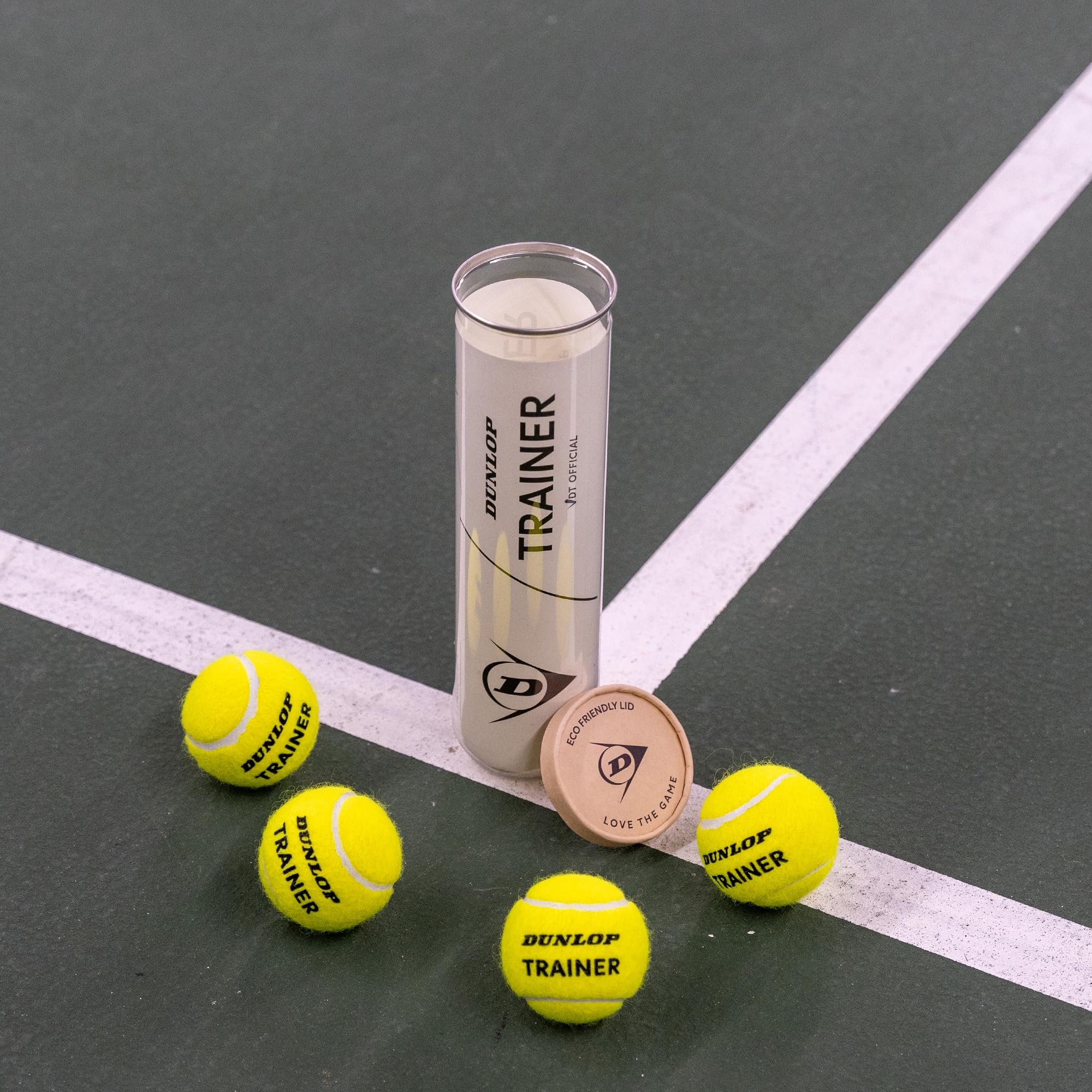 Dunlop tennis ball trainer, VDT official, premium tennis training ball - for sand, hard courts and turf (4 balls)