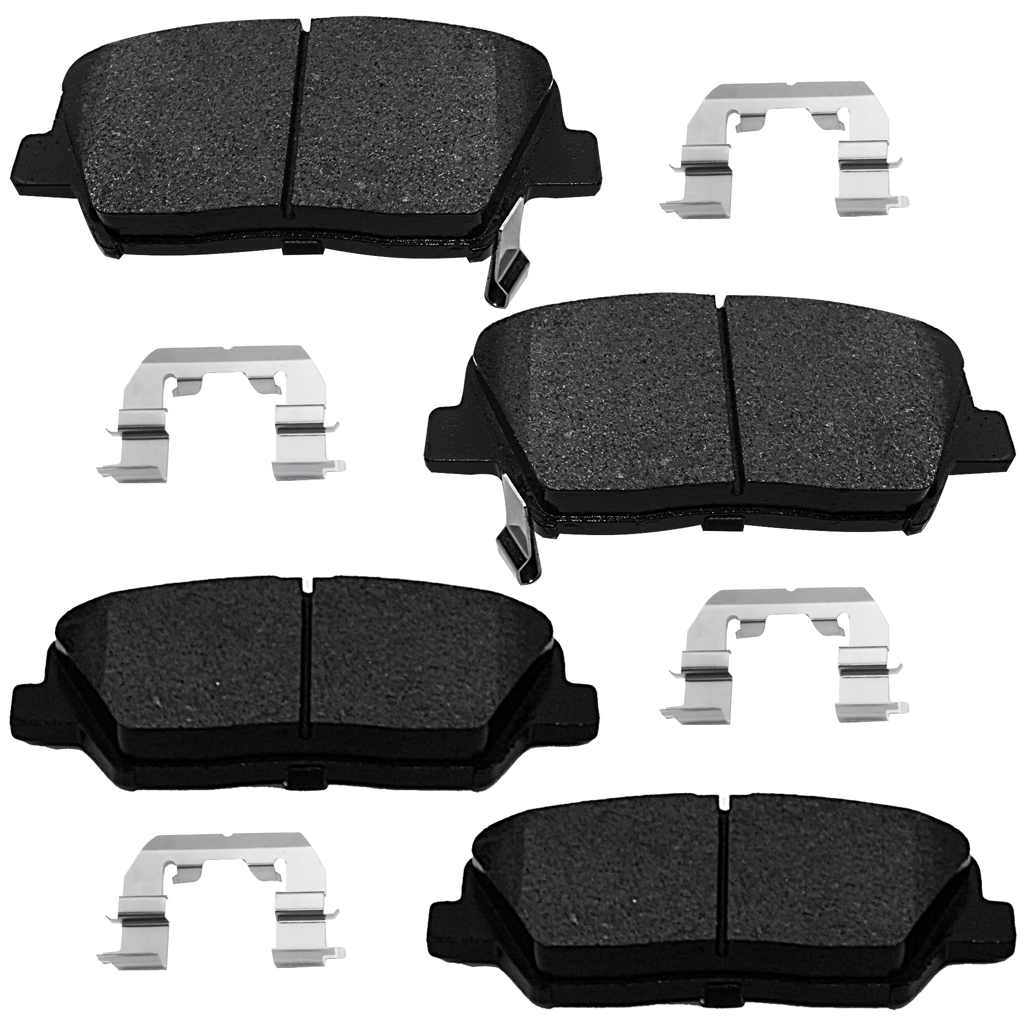 Front Brake Pads Set Compatible with Hyundai Azera, Hyundai Santa Fe Sport, Kia Ronto Sorento Automotive Replacement Brake Pads Semi-Metallic D1432