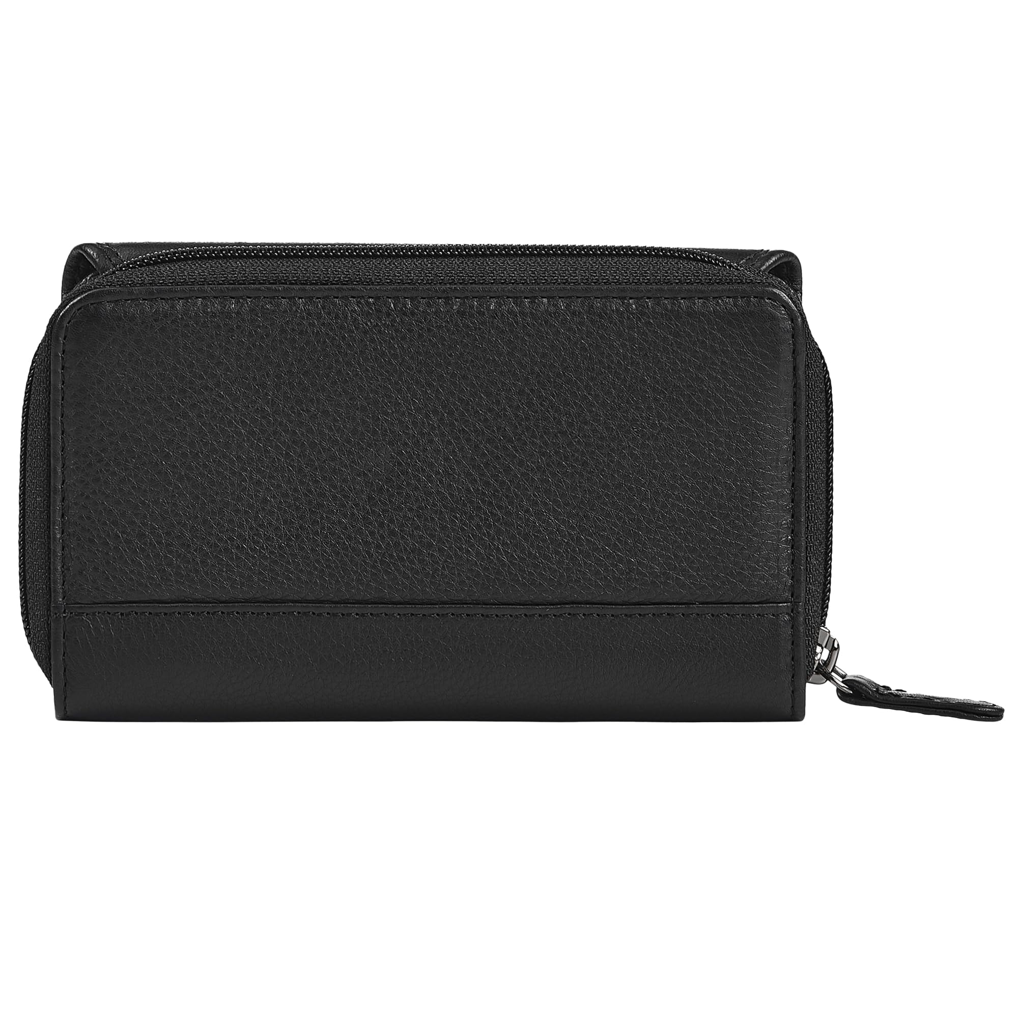 STILORD "Lissy Elegante Geldbörse Damen Leder Groß Frauen Geldbeutel mit RFID Schutz Portemonnaie viele Kartenfächer und extra Münzfach Große Brieftasche Echtleder Farbe:schwarz