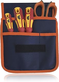 Marsupio Borsa Utensili, Tasca Porta Attrezzi Lavoro, 3 Scompartimenti, 4 Utensili