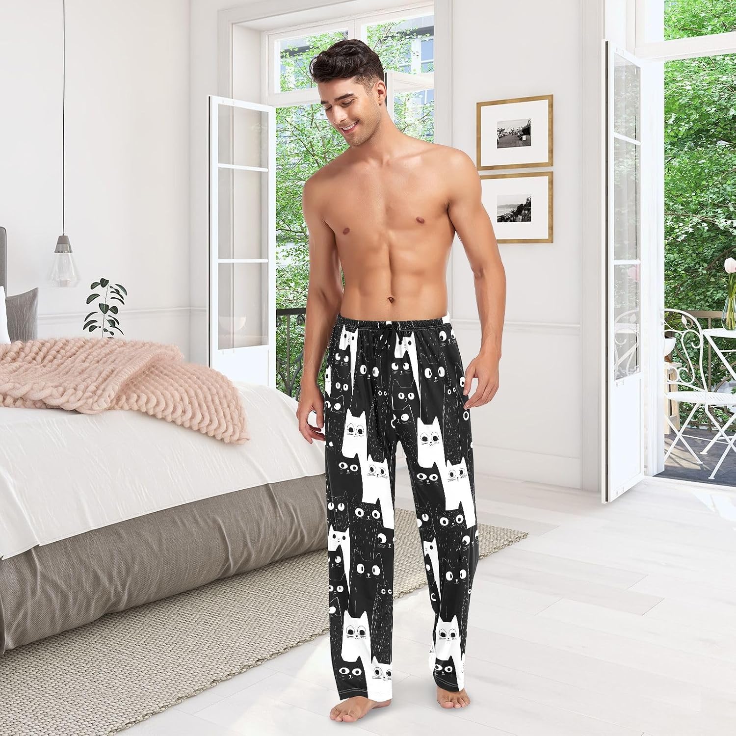 visesunny Red Race Cars Grunge Mens Lounge Pajama Pants Men's Pajama Pants Sleep Pants 100% Cotton Pajama Bottoms S-XXL