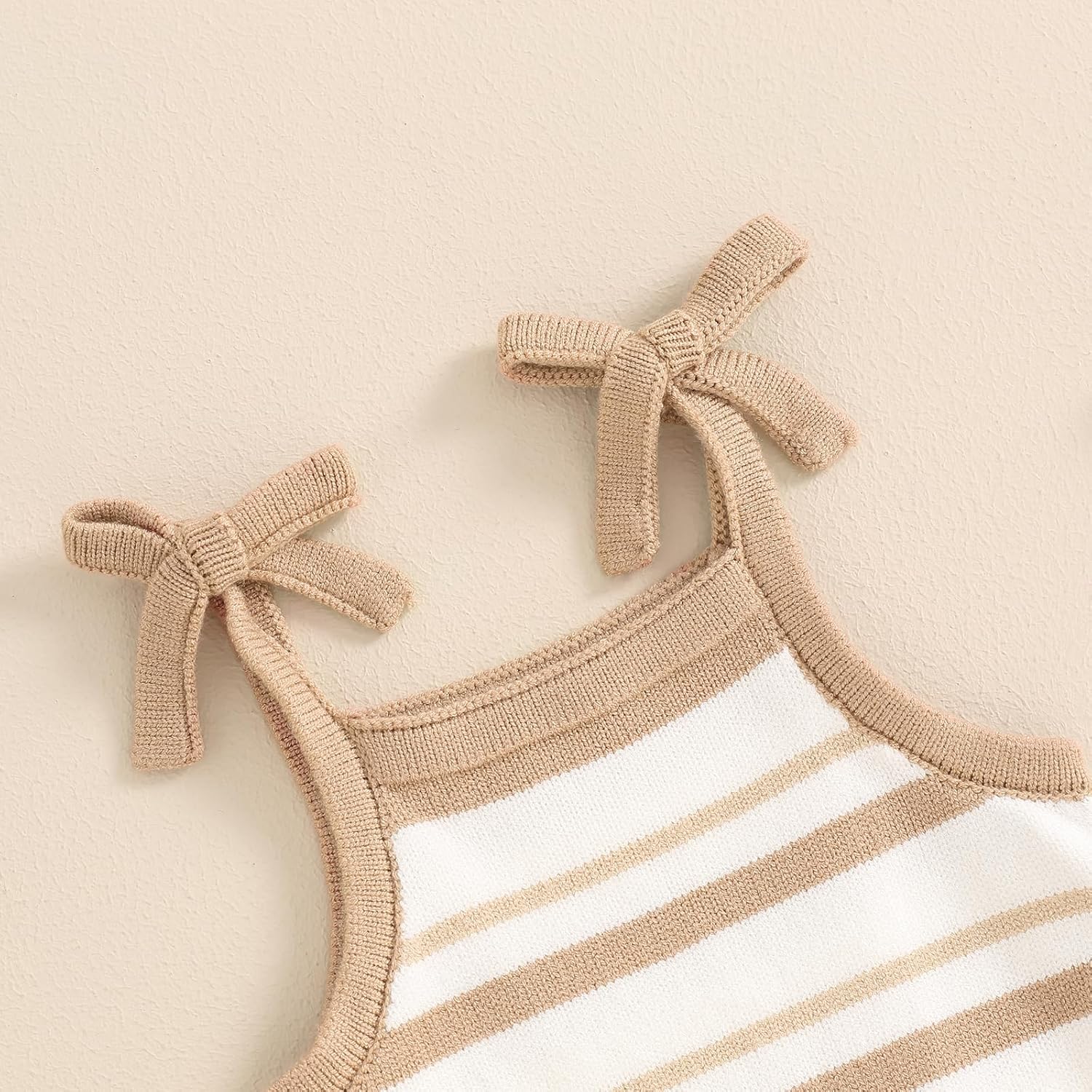 Newborn Baby Girl Knit Overall Sleeveless Strap Halter Sweater Romper One Piece Bodysuit Jumpsuit Summer Clothes - Image 4