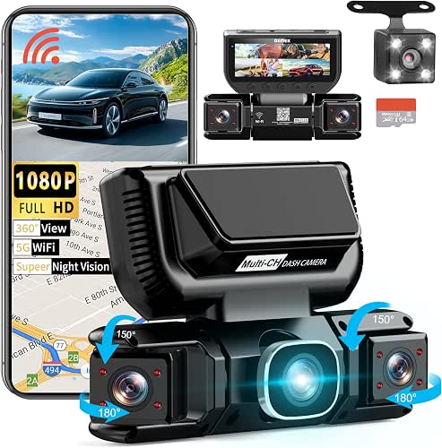360 Degree View 4 Channel Dash Cam 5G WiFi &