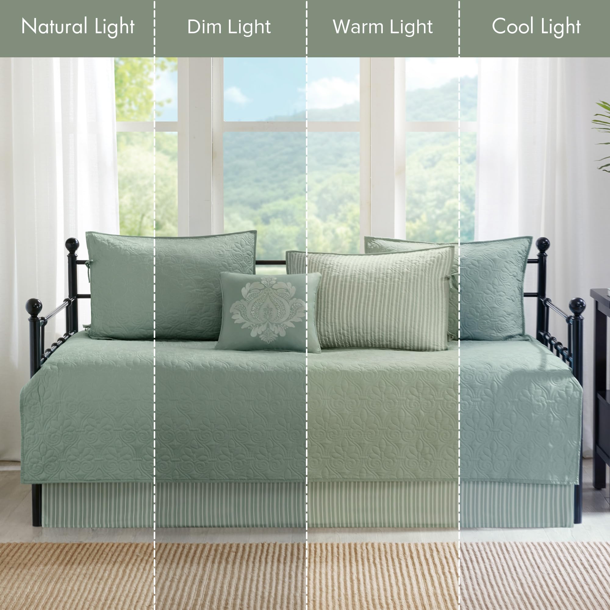 Madison Park Quebec Tagesbett Casual 75"x39" Quebec Seafoam