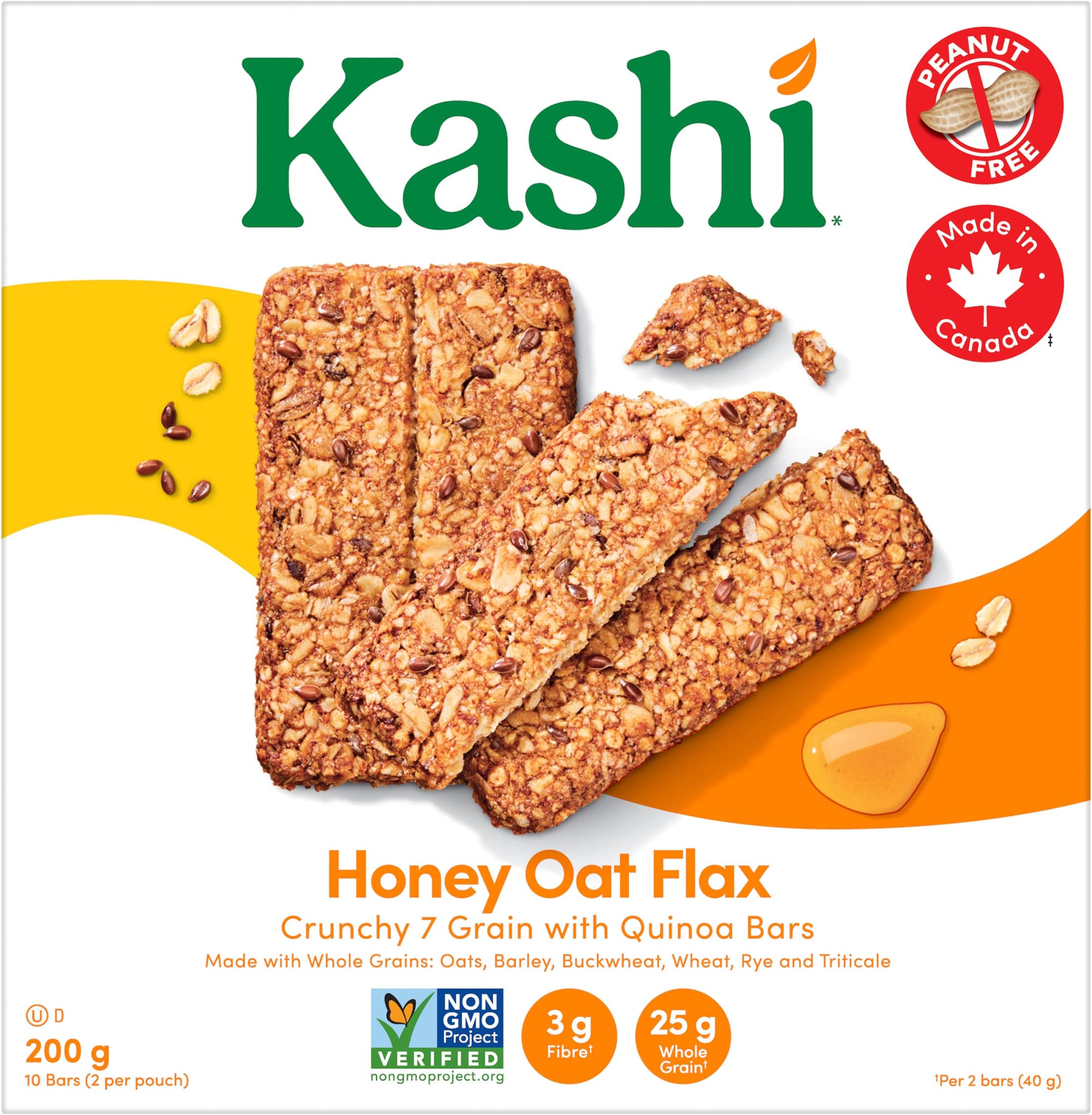 Kashi, 7 Grain, Honey Oat Flax with Quinoa, 10 bars, 200g/7.1oz, Canadian}