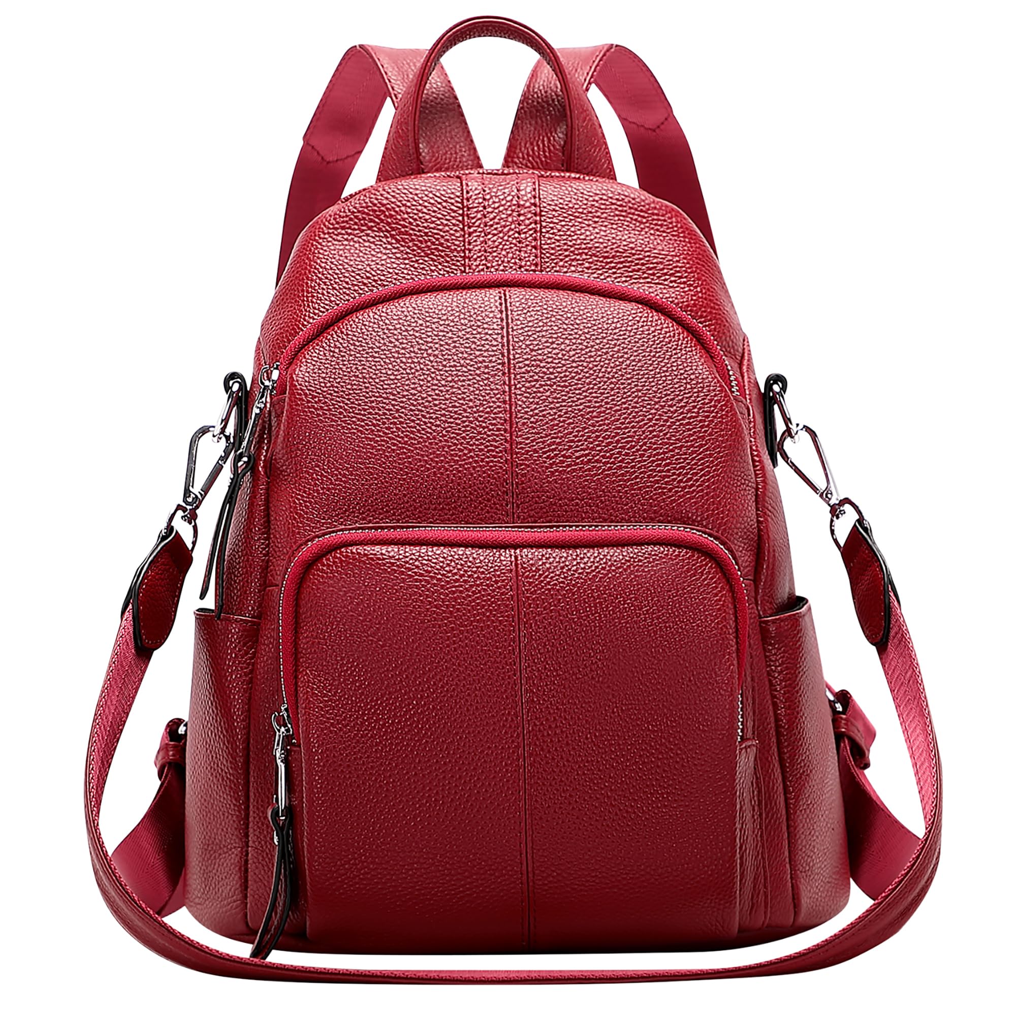 ALTOSY Soft Leather Backpack Purse For Women -theft Backpacks Versatile Shoulder Bag（S81 Red Wine）