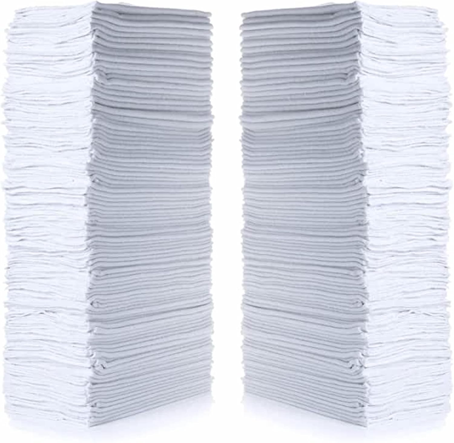 Simpli-Magic Reusable Cotton Shop Towels 14x12 Inch (145 Pack) - White Cleaning Rags for Garage, Auto Detailing, Home & Industrial Use