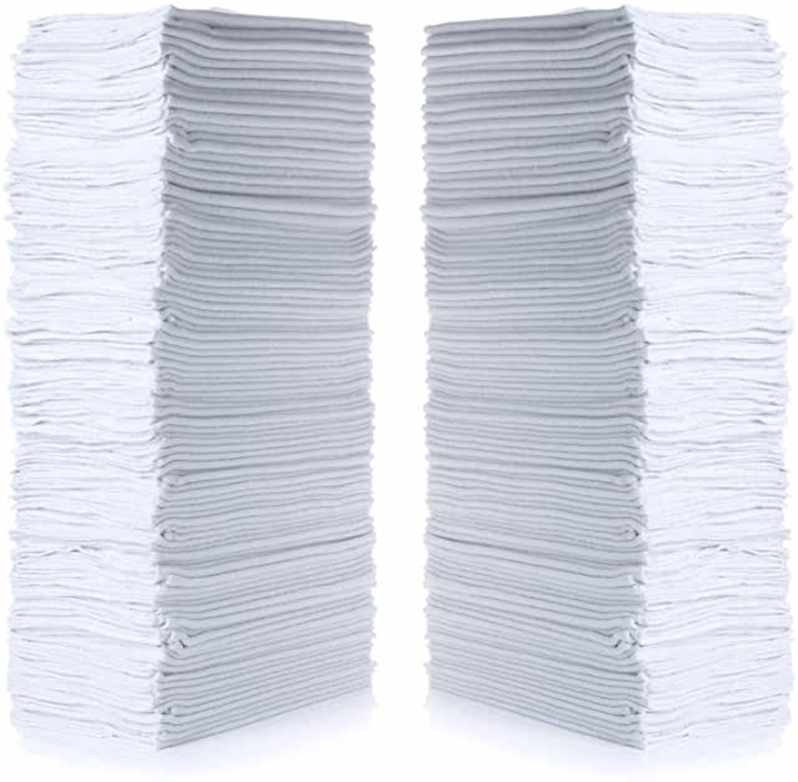 SIMPLI-MAGIC Cotton Shop Towels 14"x12" (145 Pack) – Reusable Cleaning Shop Rags for Automobiles, Industries, Garage and Homes (White)
