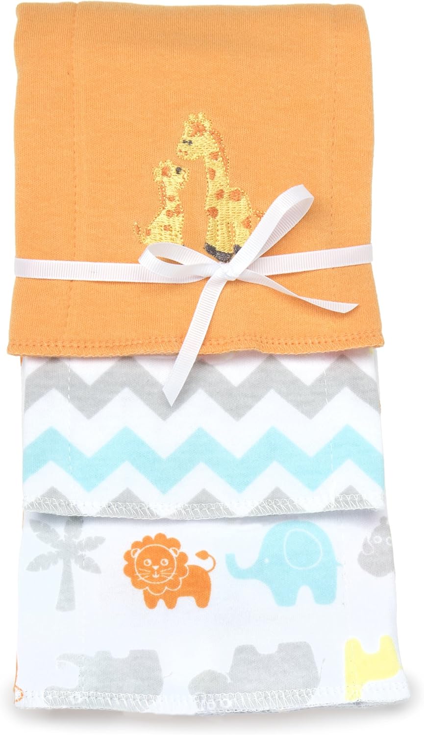 Spasilk Baby Infant 3 Pack 100% Cotton Burp Cloths, Grey Celestial, One Size: Clothing