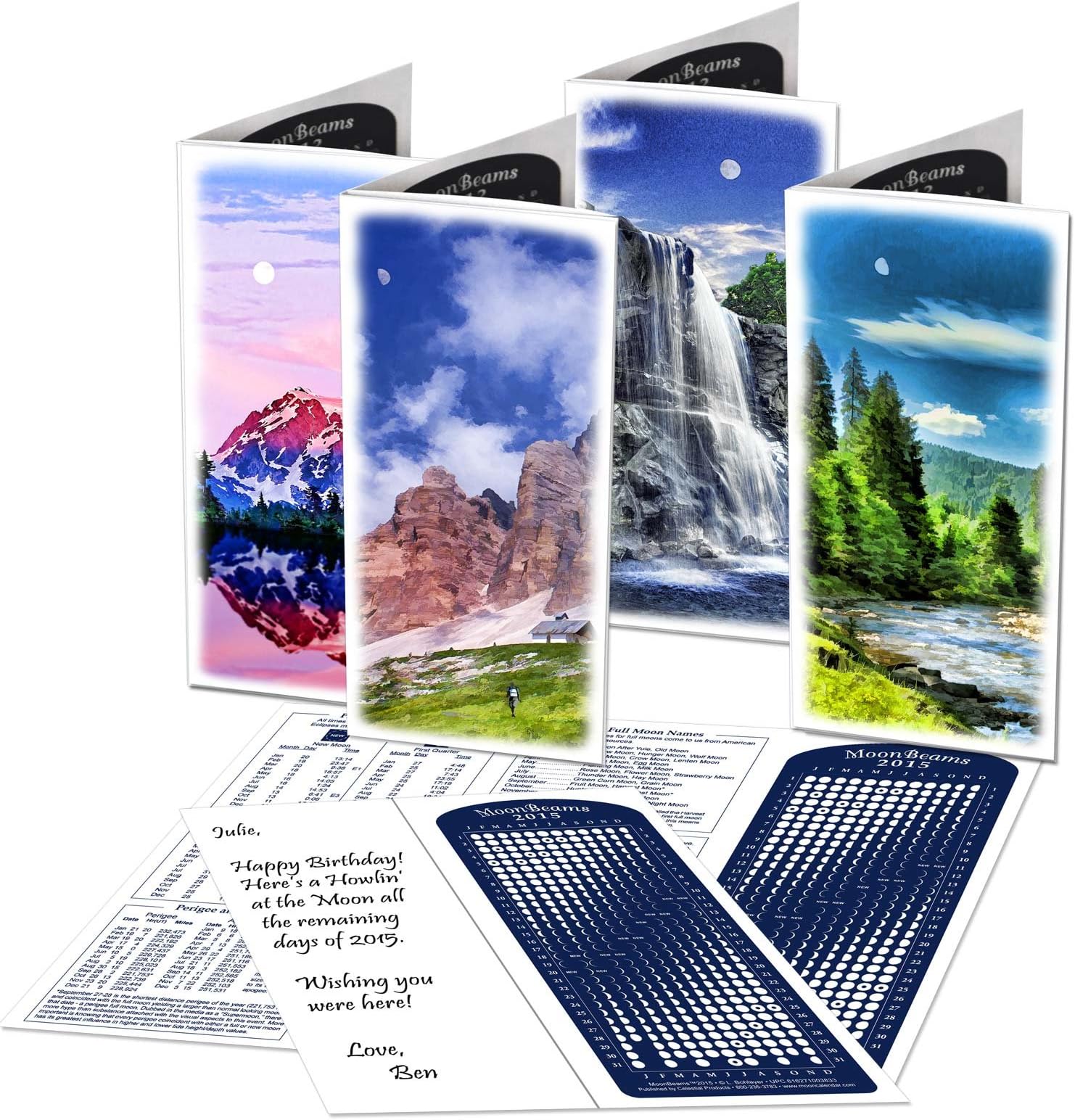 Lunar Calendar 2015, Mountain Greeting Cards, 8 Set