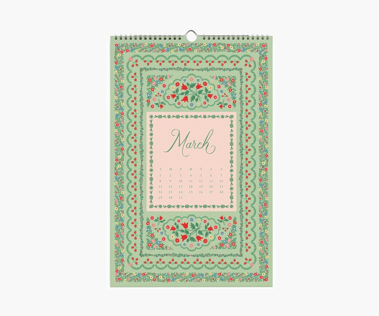 RIFLE PAPER CO. Wall Calendar, Dated for the Months of January - December 2026, Monthly Illustrations, Remember Birthdays, Anniversaries, Celebrations and More (17"L x 11"W), Flora