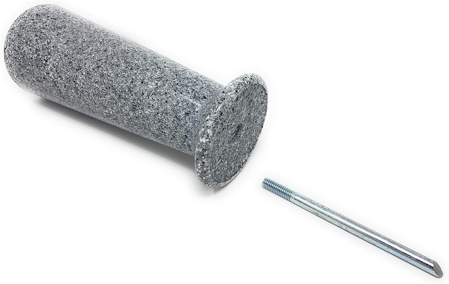 OPTIMUM Slim Memorial Cemetery Flower Vase - Plastic (Light Grey Granite) with Metal Ground Spike, Grave Marker, Decorations for Gravesite, Headstone Flowers Holder, Garden Lawn & Yard