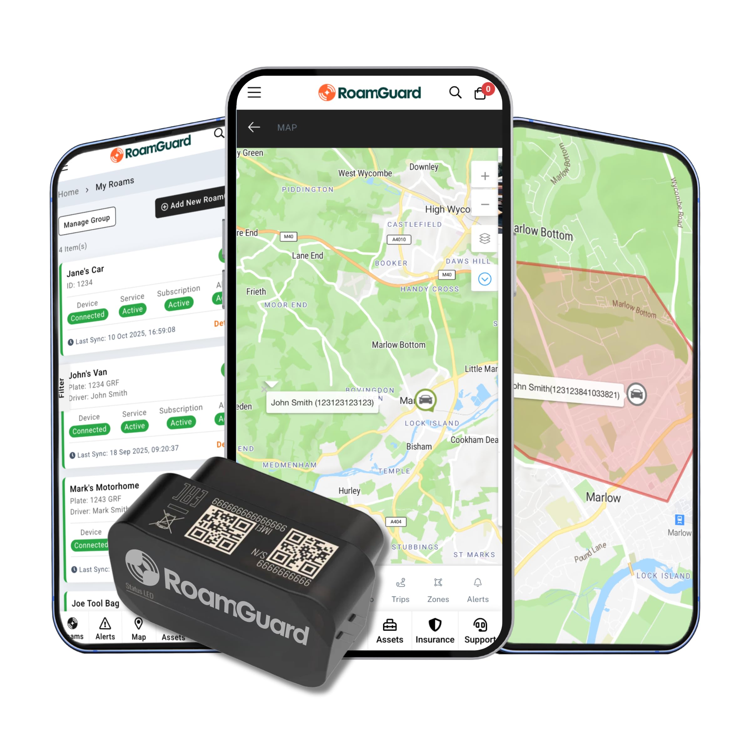RoamGuard Track 100 OBD II GPS Tracker – Plug & Play Real-Time Vehicle Tracking Device for Cars, Vans & Trucks | Smart Alerts | Fleet & Asset Tracking | 30 Day Free Trial | Pay as You Go Tracking