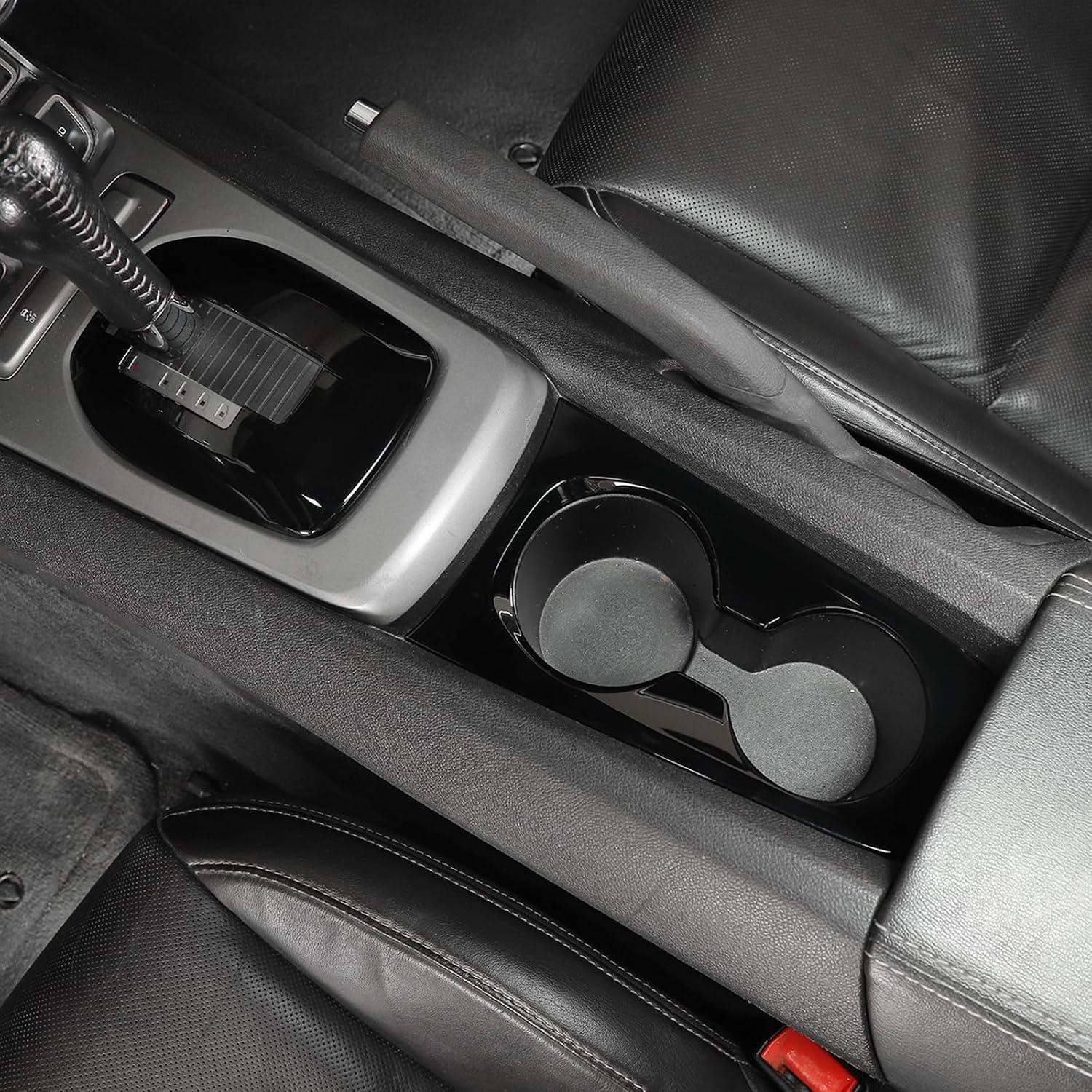 Jimen Compatible with 2010-2015 Chevrolet Camaro, 2PCS Gear Shift & Cup Holder Panel Cover Trim (Black)
