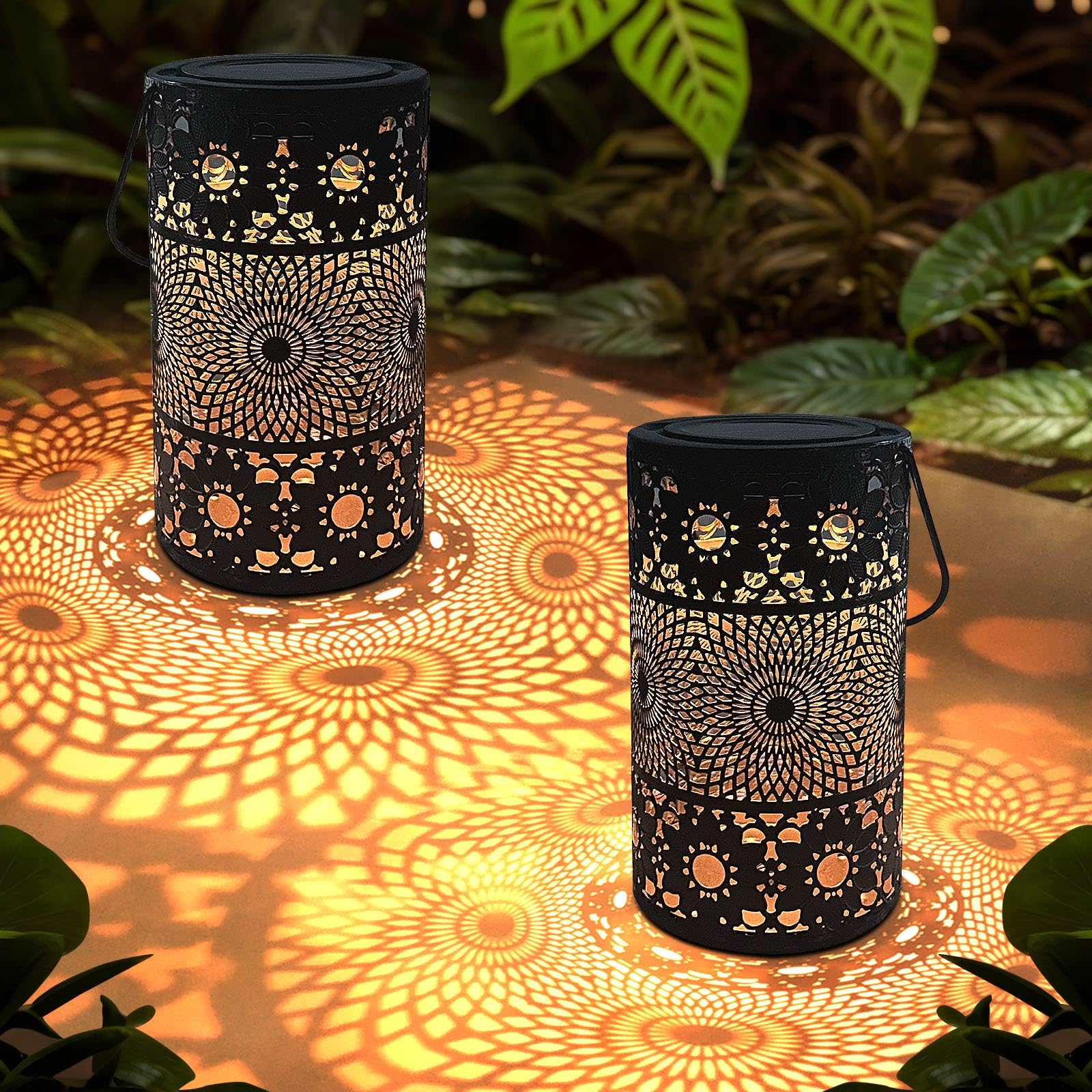MIFXIN Sonnenblume-Solarlaterne, Geburtstagsgeschenke für Frauen, wasserdicht, Metall, Gartenlichter, Ornamente, Geschenke für Mama, Frauen, für Tisch, Terrasse, Balkon, Hof, 2 Stück