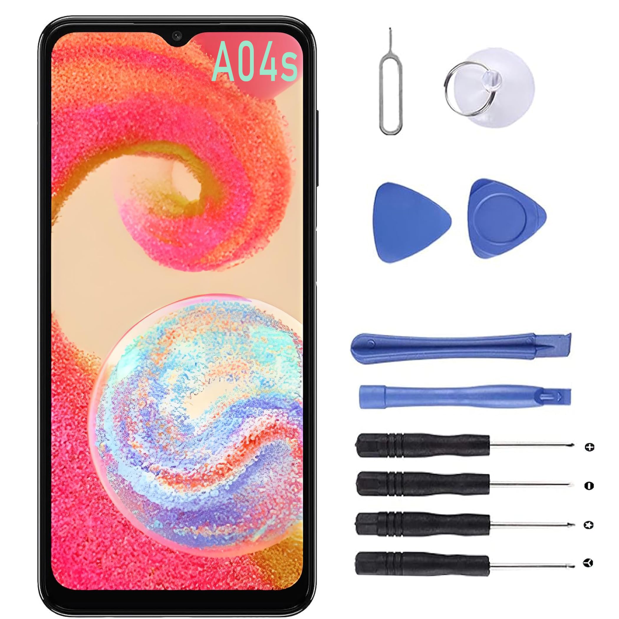 MP+ A04S Screen Replacement for Samsung Galaxy A04s SM-A047F,LCD Display Touch Screen Digitizer Assembly Repair Parts with Tools Kit