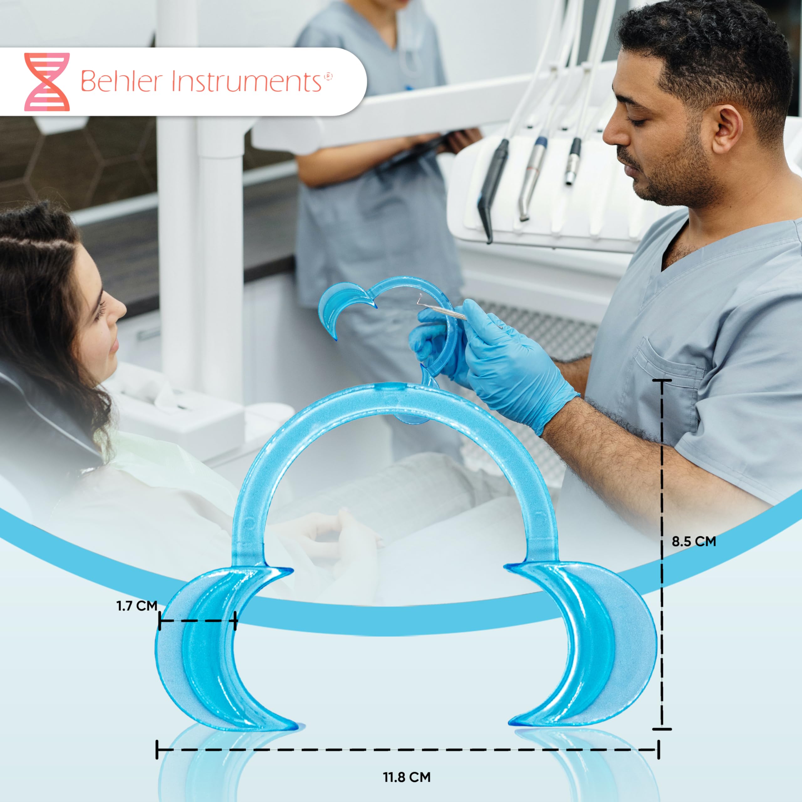 Retractor dental en forma de C para adultos – Pack de 3 abre bocas – Separadores de mejillas y labios, material de grado médico, reutilizables y esterilizables