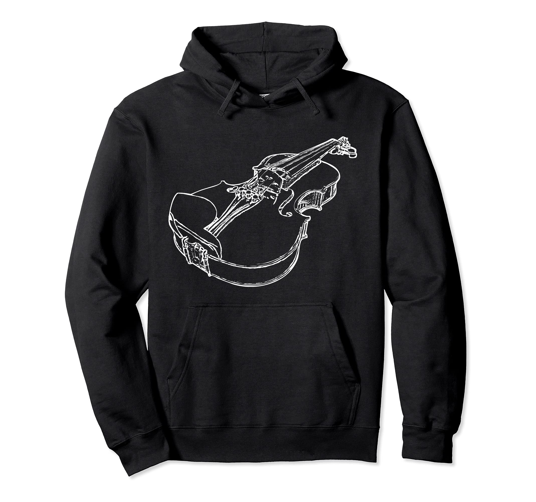 Violin Fiddle Musician String Instrument Violinist Gift Pullover Hoodie, Black