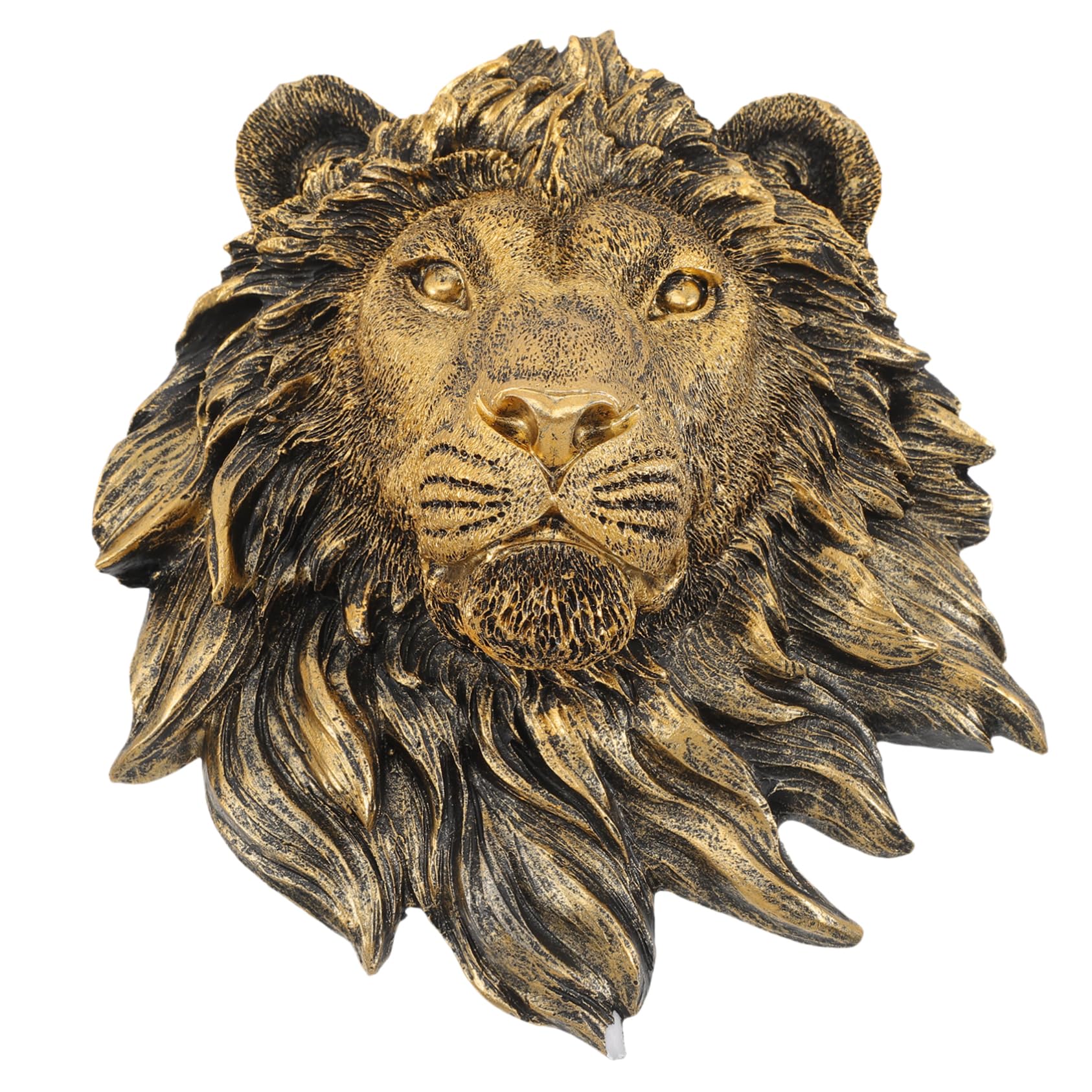 BATHVEVE Testa di Leone da Parete Ornamentazione Artistica per Pareti in Resina Oro Scultura Decorazione Murale Creativa e Delicata per Casa e Festival