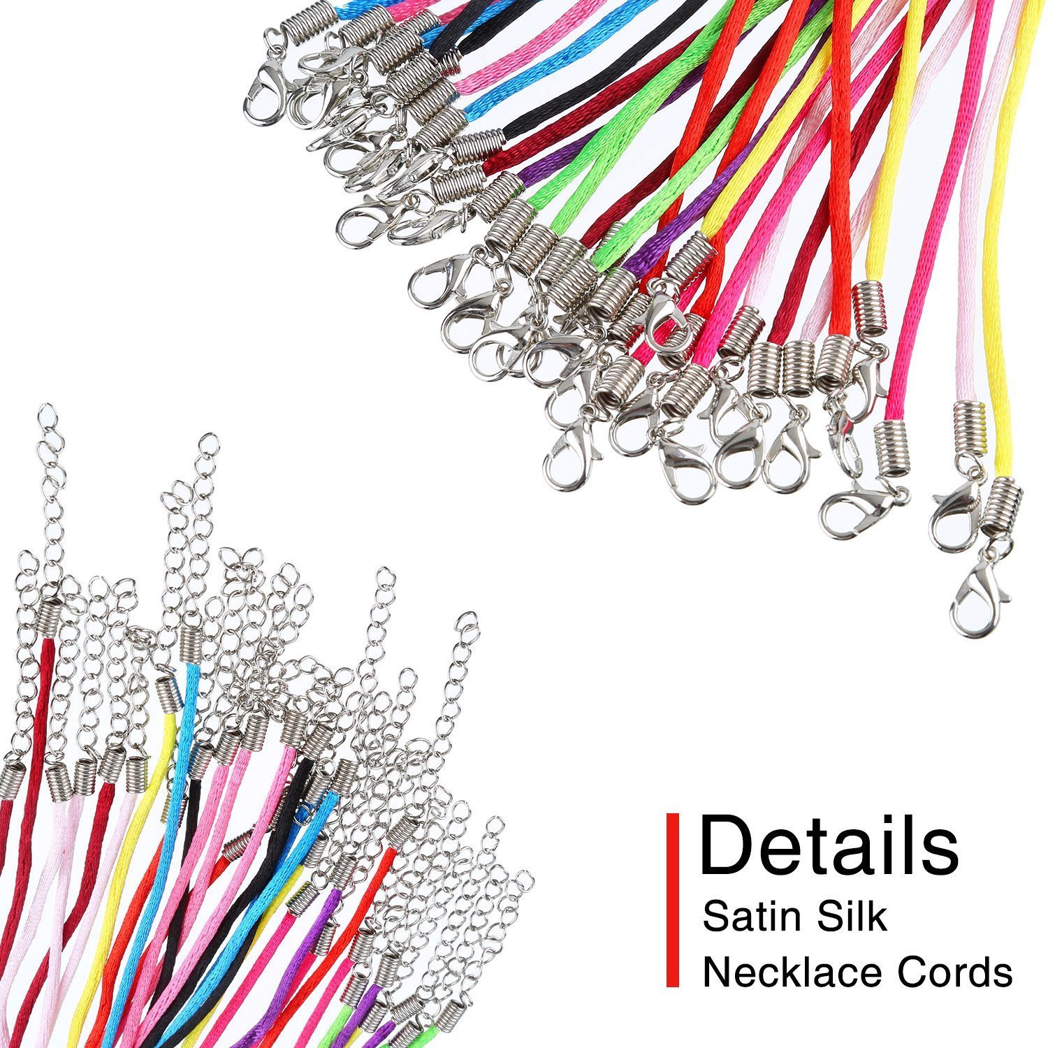 Amazon.com: Outus 60 Pieces 2.0 mm Satin Silk Necklace Cord 20