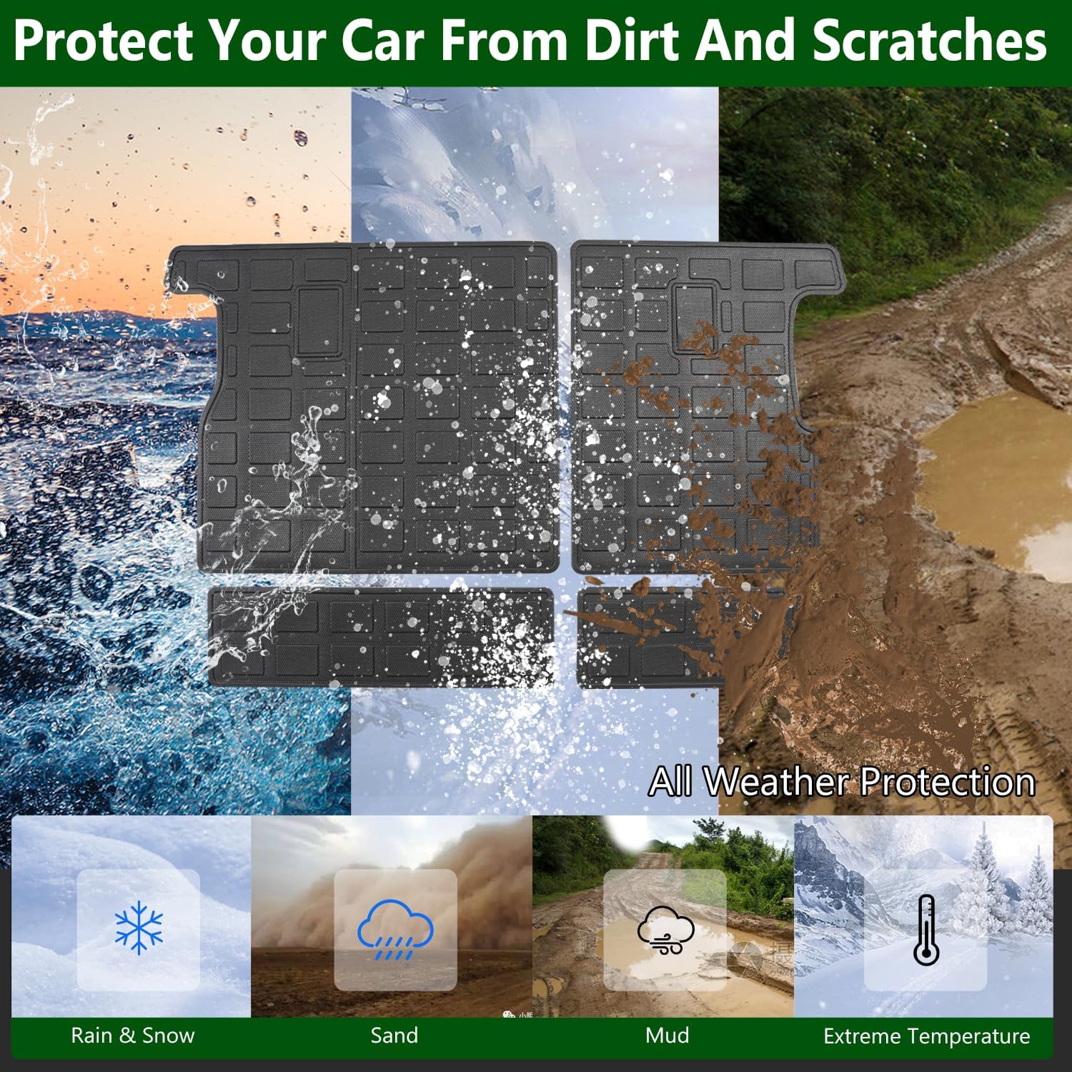 Cargo Mat Compatible with 2016-2022 Honda HRV Cargo Liner Trunk Mat Backrest Trunk Liner Replacement for 2016-2022 Honda HR-V Accessories