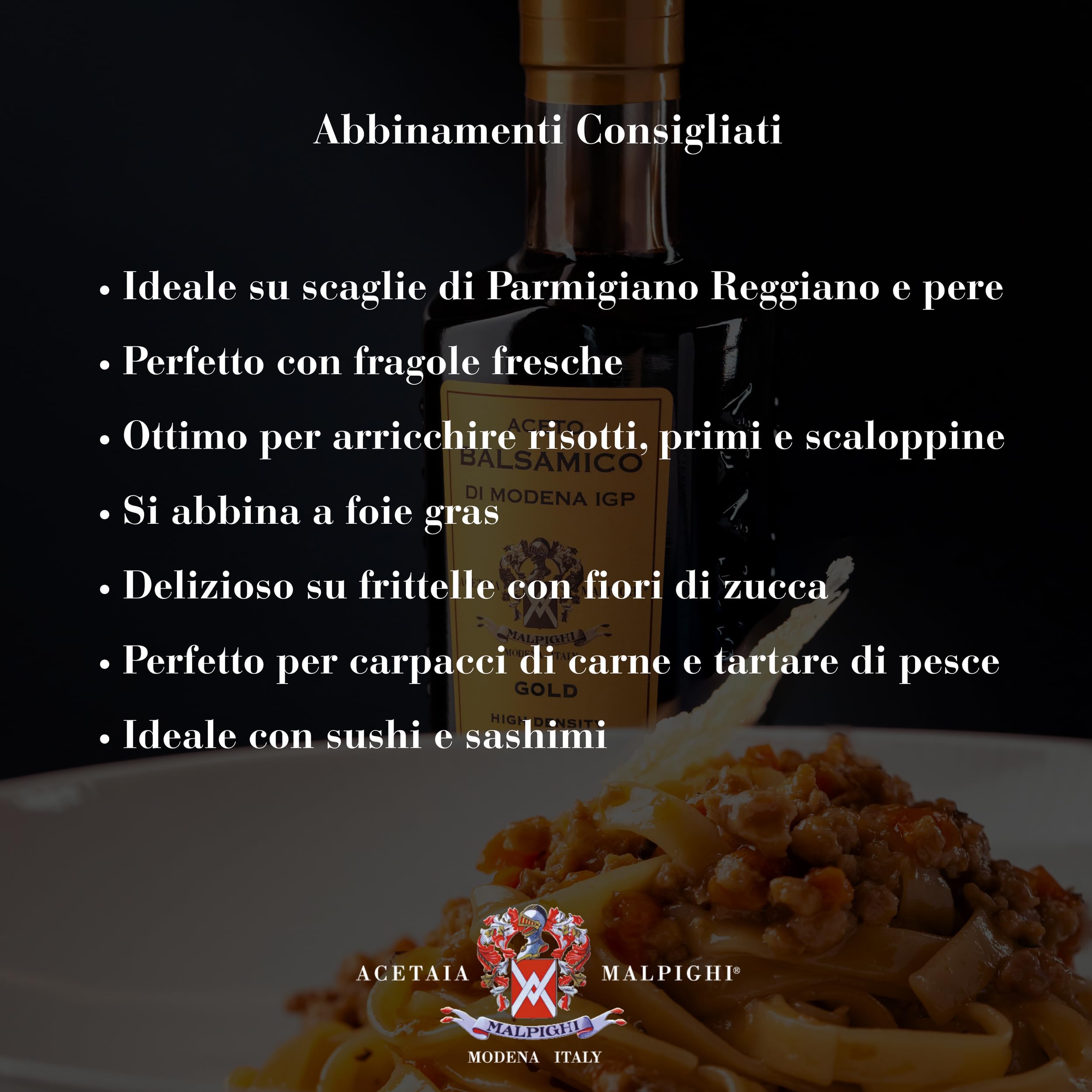 Acetaia Malpighi – Aceto Balsamico di Modena IGP Oro – 250 ml – 100% Naturale Senza Caramello – Affinato in Barriques di Rovere