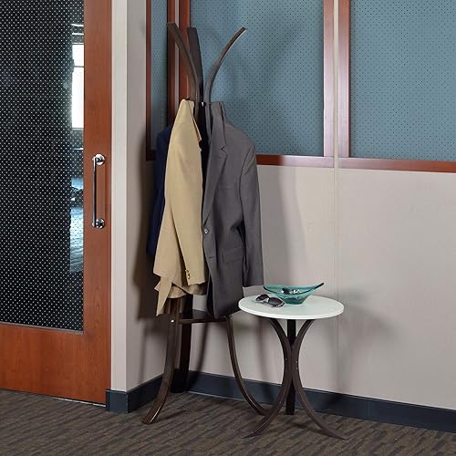 Vista 6 de Niche Mia Bentwood - Mesa auxiliar redonda, color nogal moca, beige