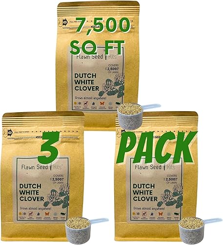 Miniatura 1 de Flawn Seed - Semilla de césped con trébol blanco holandés - 7500 pies cuadrados - Para niños mascotas polinizadores y alternativa de hierba