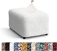 Vista 27 de PAULATO BY GA.I.CO. Funda otomana grande para taburete, funda de tela de poliéster suave, protector elástico de muebles de 1 pieza, colección Mango