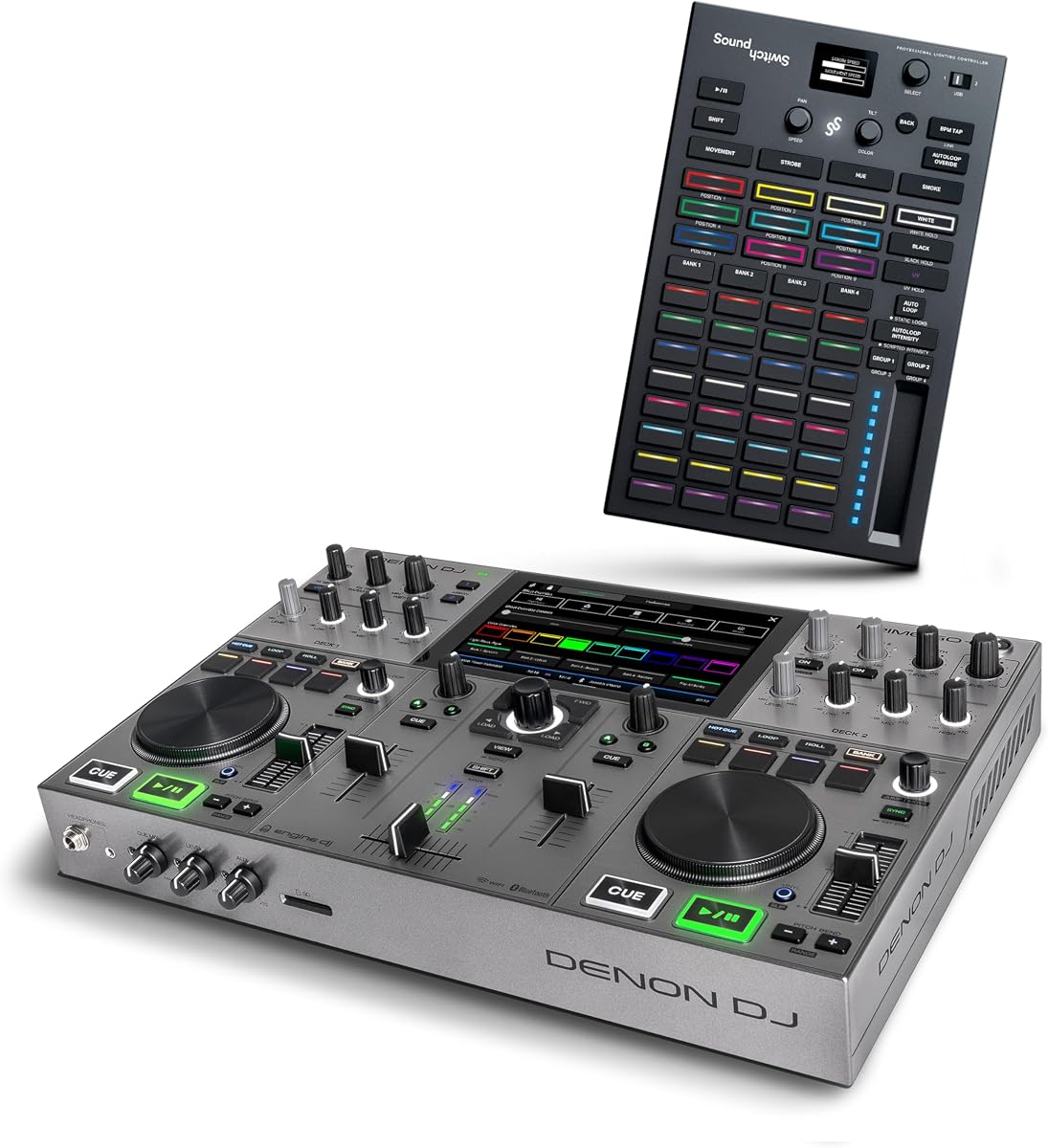 Controlador PRIME GO+ DJ y controlador de iluminación DMX para música en vivo, sesiones de DJ, eventos, producción musical