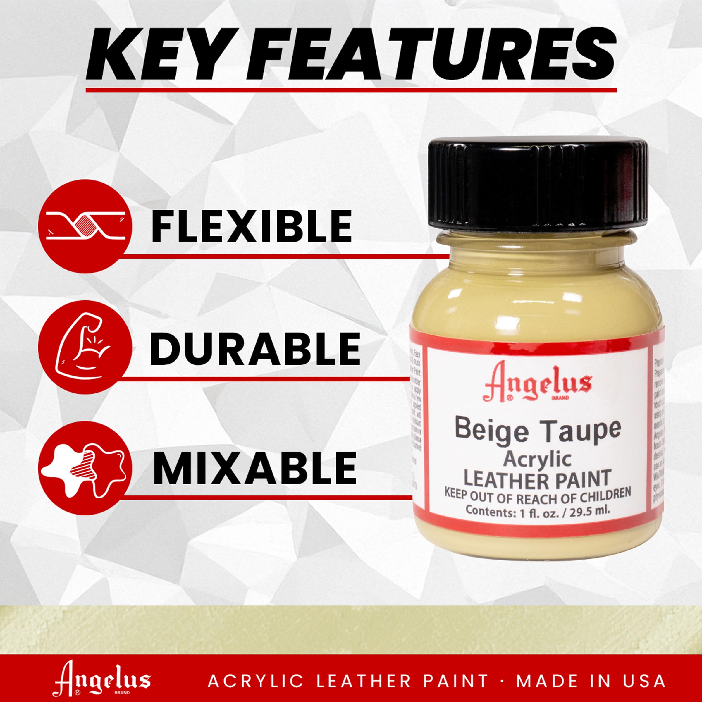 Angelus Lederfarbe – 1 Unze (ca. 30 Ml) In Creme, Zum Färben Von Lederwaren