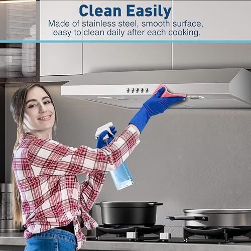 Miniatura 5 de SNDOAS Campana extractora para debajo del gabinete, campana extractora sin conductos de 30 pulgadas, alterable a conductos, campana extractora de