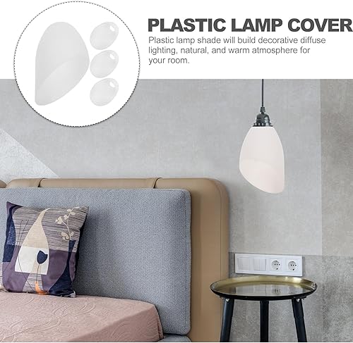 Miniatura 2 de VANZACK Pantalla de herradura, pantalla de plástico de repuesto para lámpara blanca, cubierta de luz para lámpara de pie, luz de dormitorio, 4 piezas