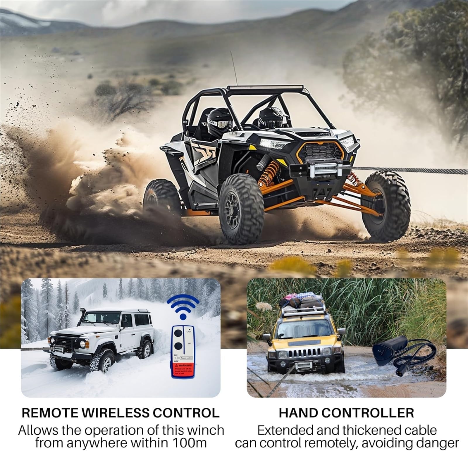 Wciągnik elektryczny Wciągarka na kable elektryczn Wciągarka elektryczna 12000lbs UTV ATV 12V