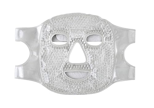 Miniatura 2 de FOMI Máscara facial completa con cuentas de gel para terapia caliente y fría, mascarilla facial de hielo para migraña, alivio del estrés, reduce la
