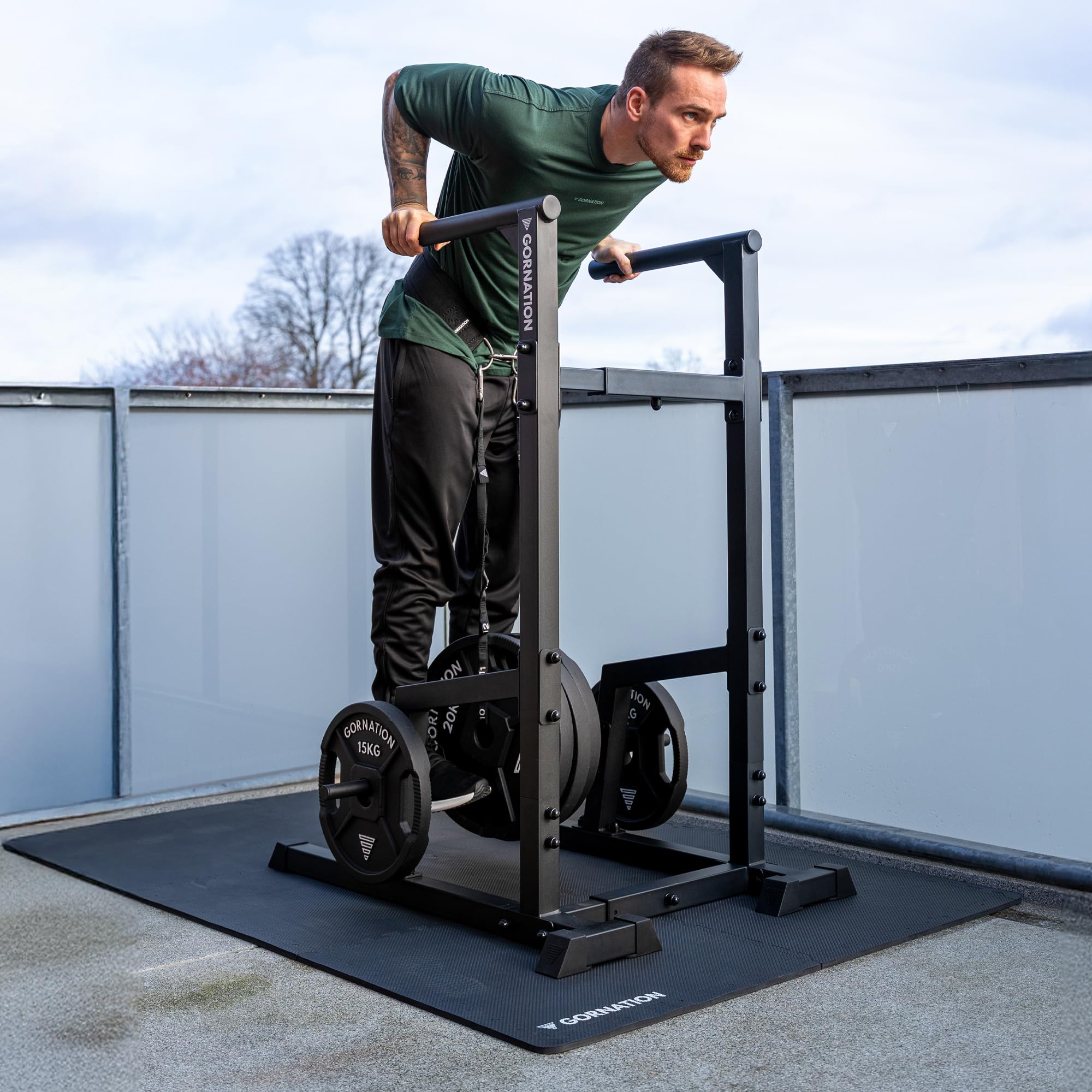 GORNATION Tappeto Palestra Antiscivolo, Tappetino per palestra in Gomma Antiscivolo, Tatami morbido per Palestra, Ideale per Home Gym, Protezione del Pavimento