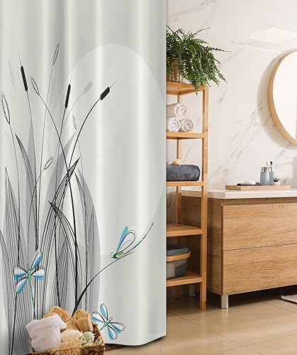 Lunarable Octopus Stall - Cortina de ducha con gráfica de puipo Kraken, tema náutico, set para cuarto de baño de decoración con ganchos, Tela, Beige