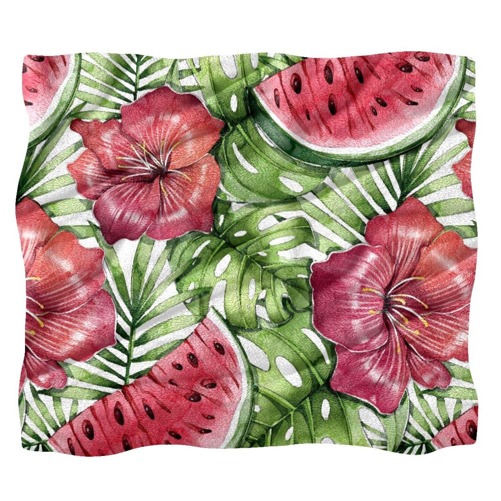 Couverture de lit confortable TBOUOBT avec couvre-lit motif pastèque hawaïenne pour enfants