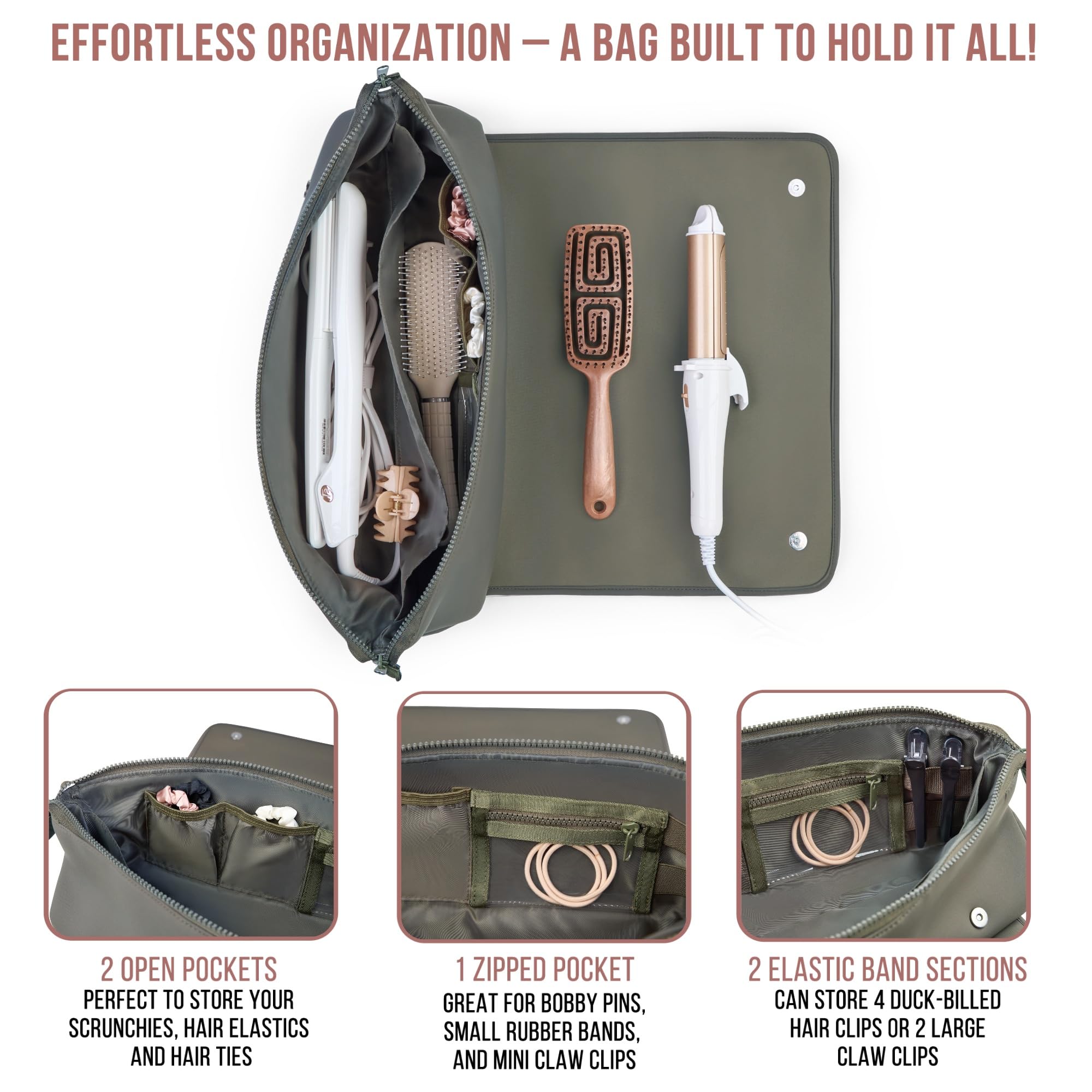 BAREFOOT CARIBOU Hair Tools Reisetasche und hitzebeständige Matte, 43,2 cm