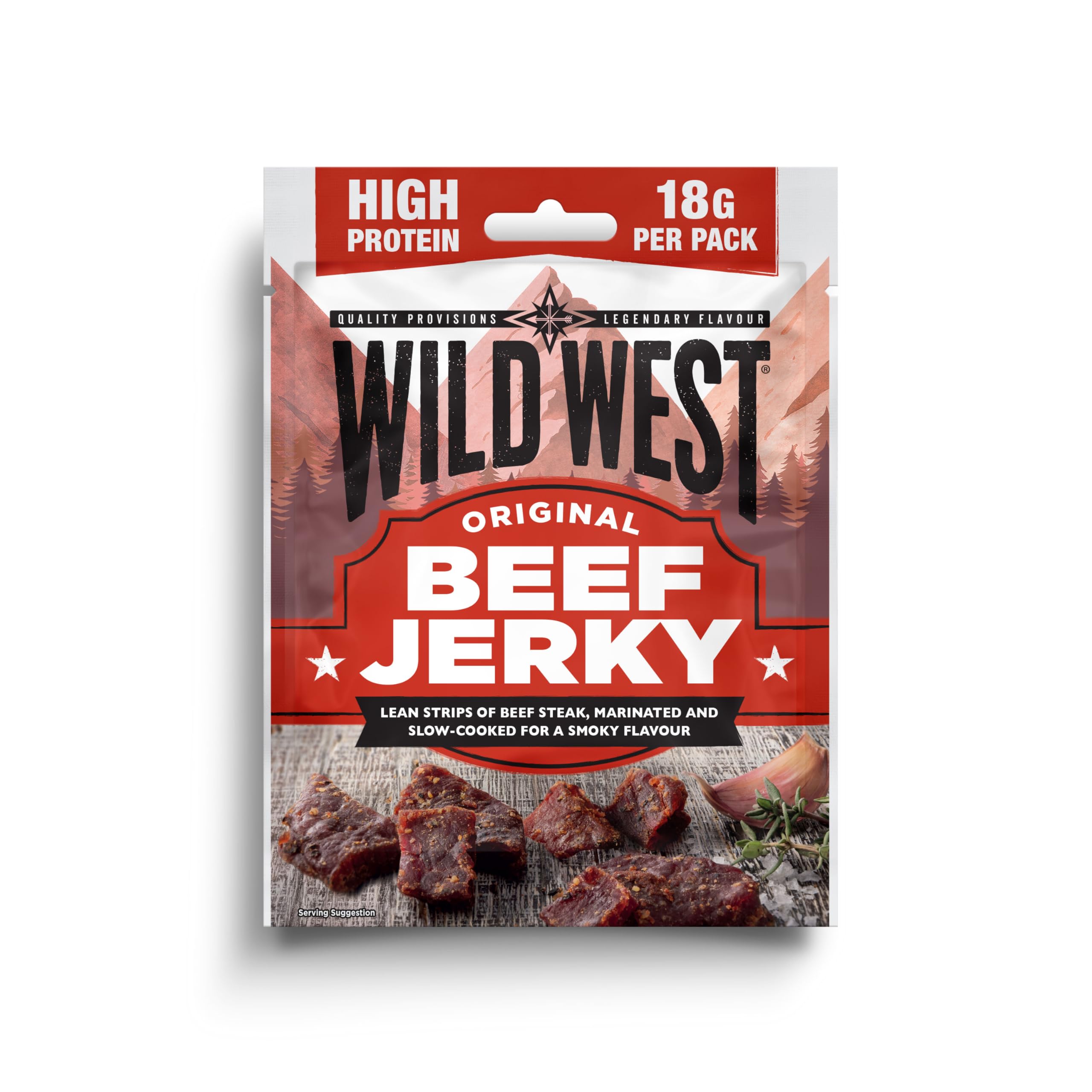 Wild West Beef Jerky 16x60g Original, carne secca proteica, snack proteico Beef Jerky, carne essiccata di manzo