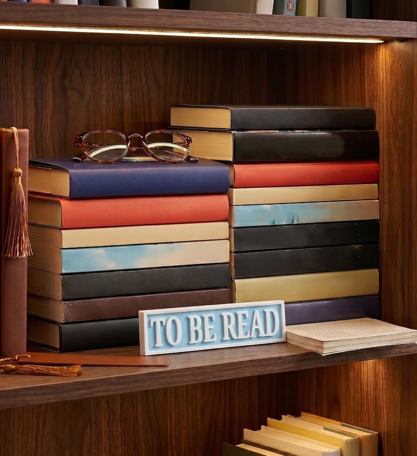 3D Printed To Be Read Shelf Sitter, Desk Display Sign (Blue) image 3