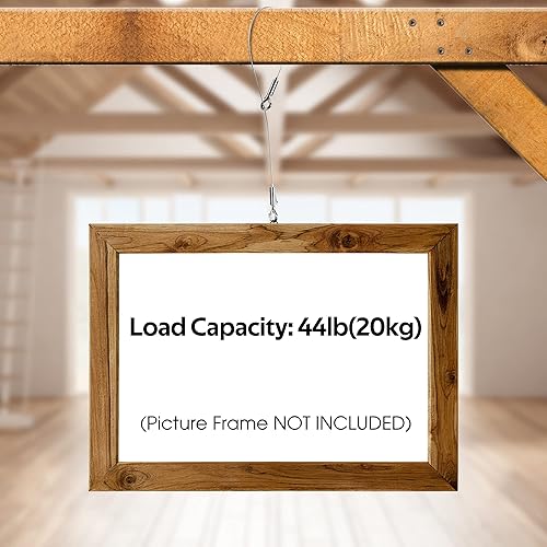 Miniatura 6 de Alambre ajustable para colgar cuadros, 2 unidades, kit de marco de espejo de 6.6 ft x 0.059 in, cuerda de alambre de acero inoxidable resistente