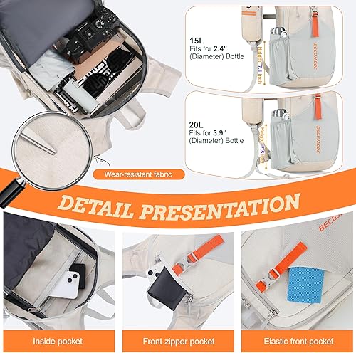 Miniatura 3 de Mochila de senderismo pequeña de 15 litros para hombres y mujeres, plegable, plegable, ultraligera, mochila de senderismo para viajes, campamento al