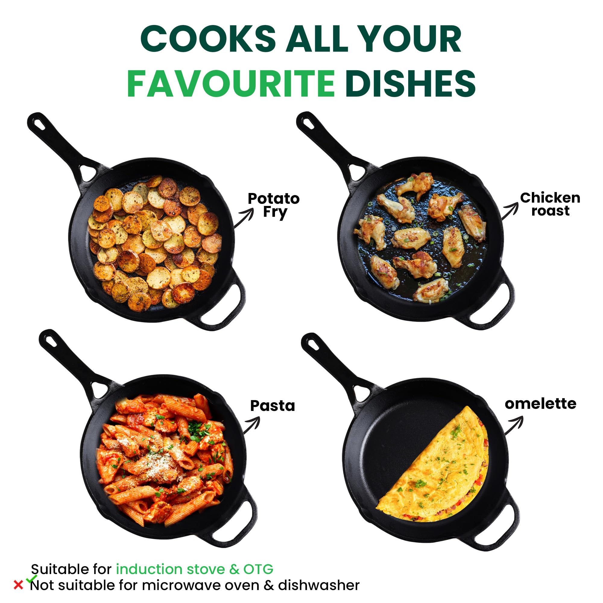 The Indus Valley Cast Iron Fry Pan - Toxin-Free & Flavorful -8