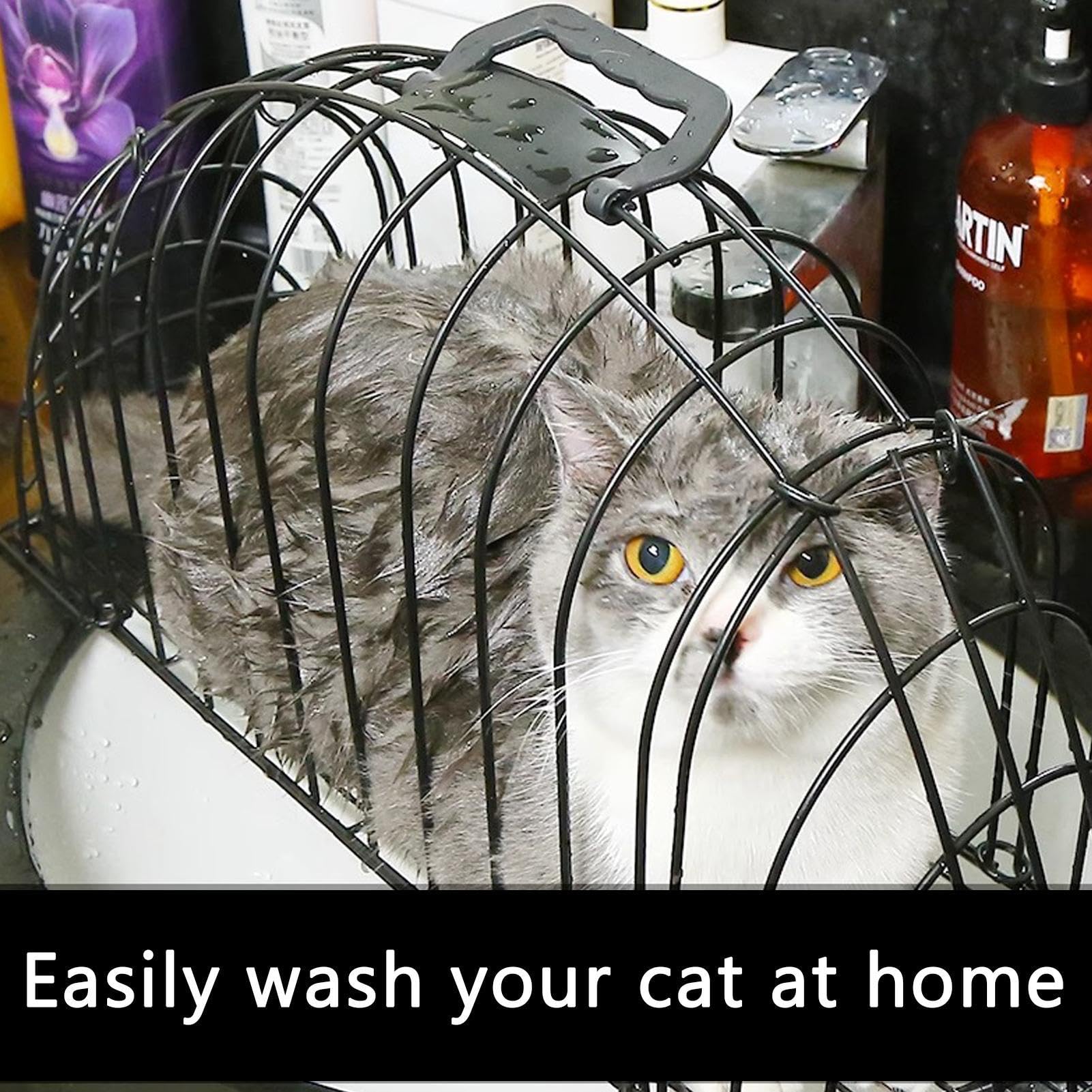 Gabbia da bagno per gatti | Gabbia da doccia per la toelettatura dei gatti | Gabbia per il bagno del gatto | Gabbia per il bagno del gatto | Gabbia per il lavaggio del gatto per il bagno del gatto