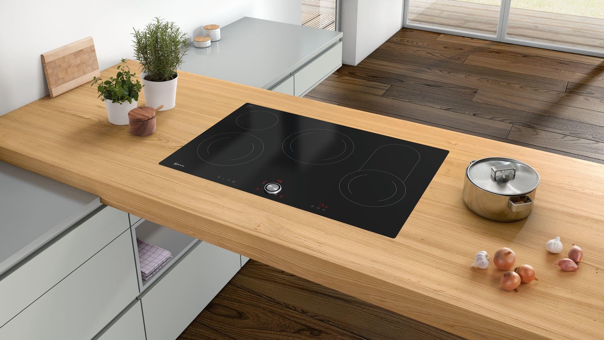 Neff T18TT16N0 piano cottura elettrico, vetroceramica, 82,60 cm, piano cottura in vetroceramica, nero TwistPad a filo 80 cm Nero
